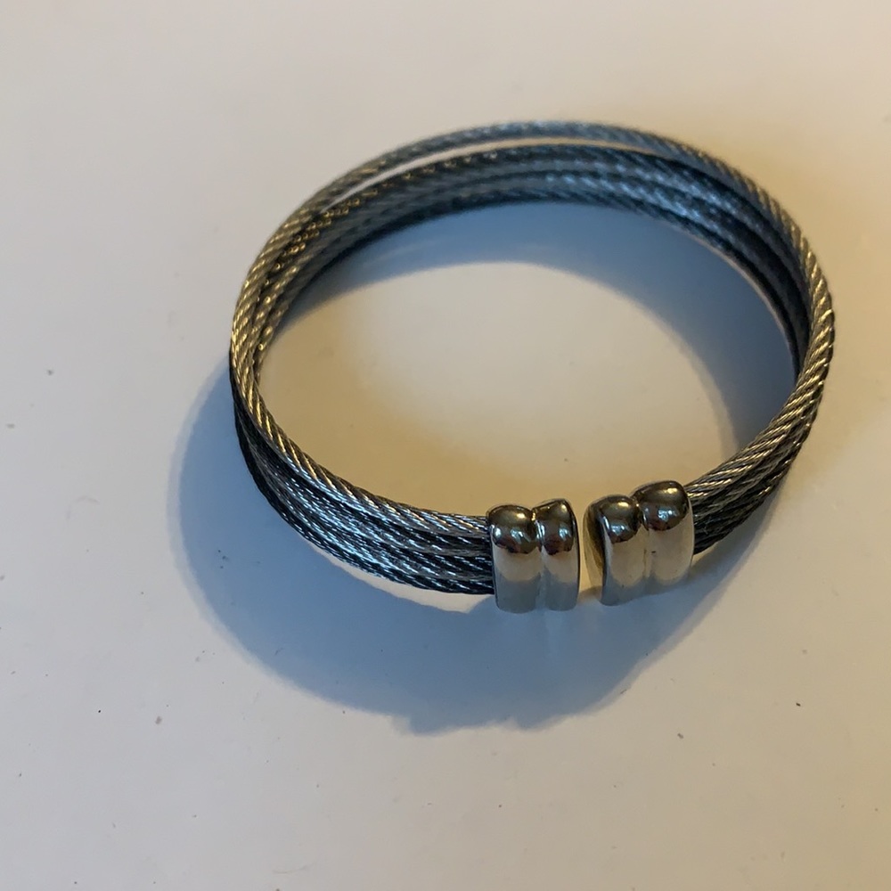 Beautiful Cable Wire Multi Strand Cuff Bracelet - image 3